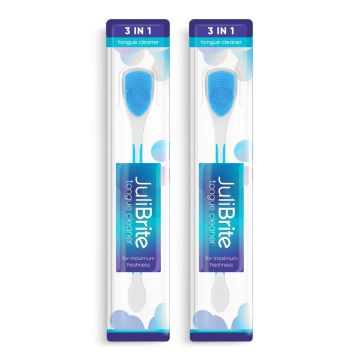 JuliBrite Limpiador Lingual Pack de 2 (Azul)
